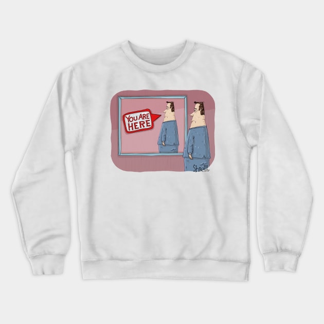 You Are Here Crewneck Sweatshirt by macccc8